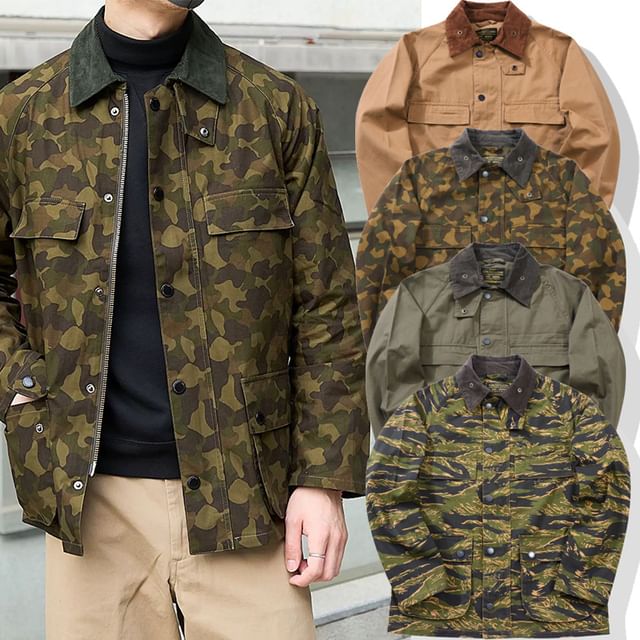 OKONKWO-Collared Button-Up Jacket