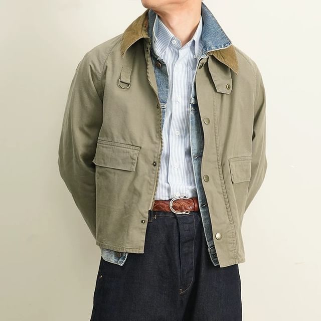 OKONKWO-Collared Button-Up Jacket