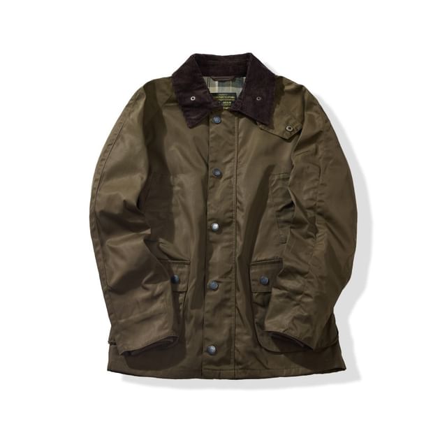 OKONKWO-Contrast Collar Zip Jacket