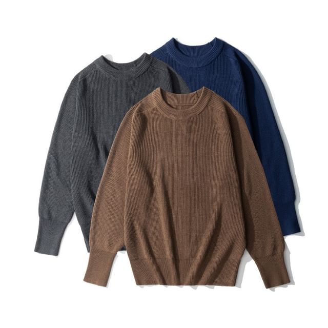OKONKWO-Crewneck Plain Sweater
