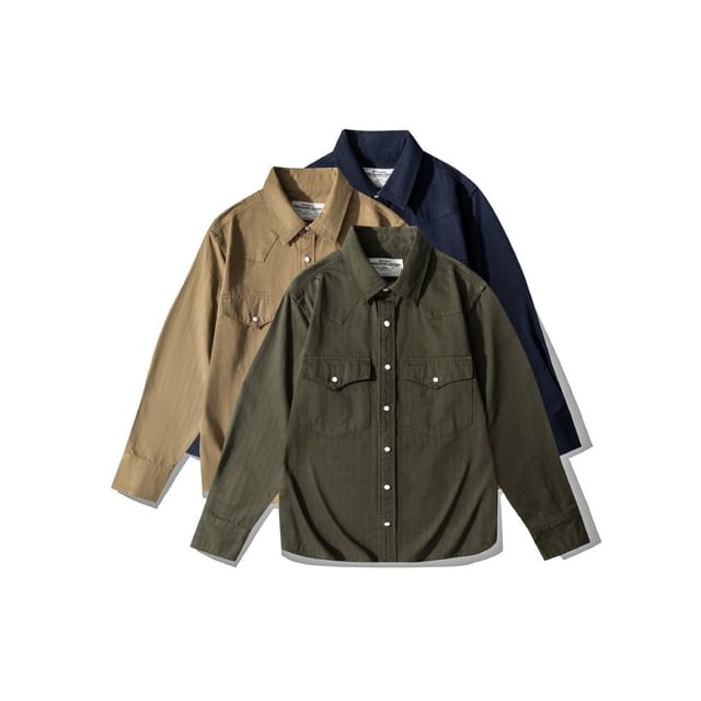 OKONKWO-Long-Sleeve Plain Cargo Shirt