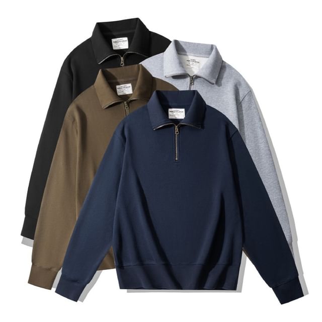 OKONKWO-Quarter-Zip High-Neck Sweater