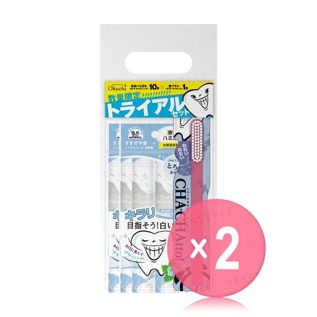 Okuchi-Whitening Liquid Toothpaste CHA-CHAtto Toothbrush Set 2pcs Bundle Set
