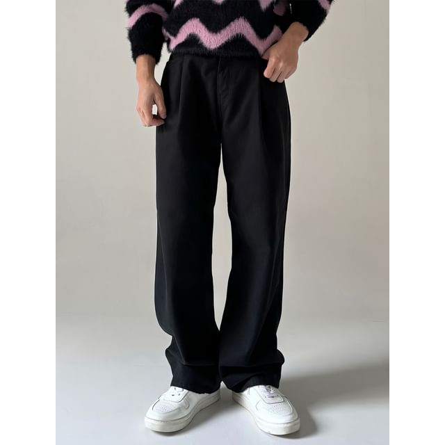 Okwano-Mid Rise Plain Straight Leg Jeans