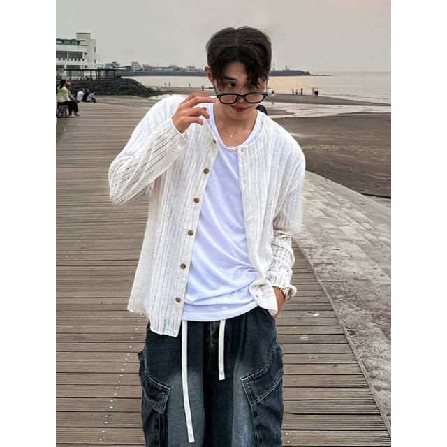Okwano-Overfit Open-Knit Cardigan