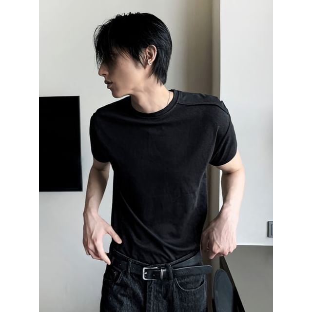 Okwano-Patchwork Short-Sleeve T-Shirt