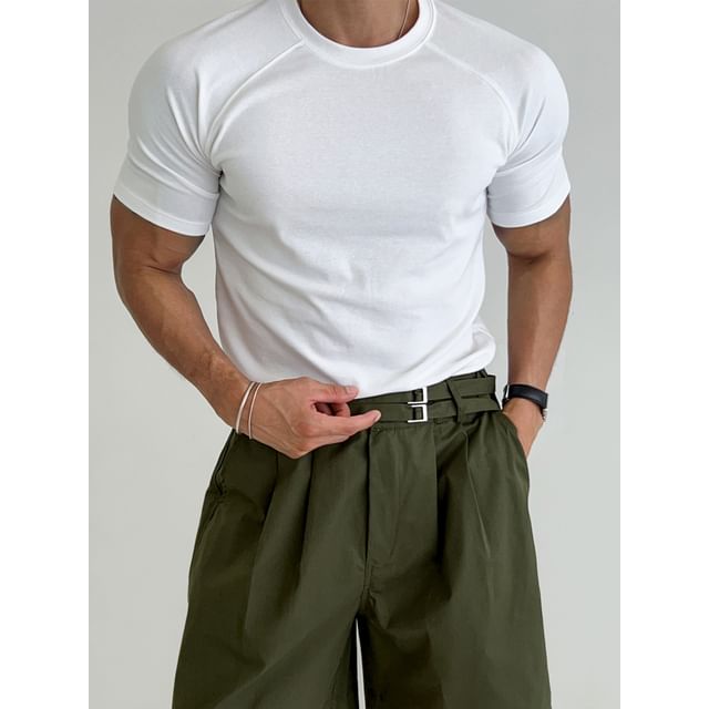 Okwano-Plain Raglan-Sleeve T-Shirt