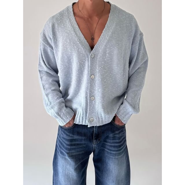 Okwano-V-Neck Plain Cardigan