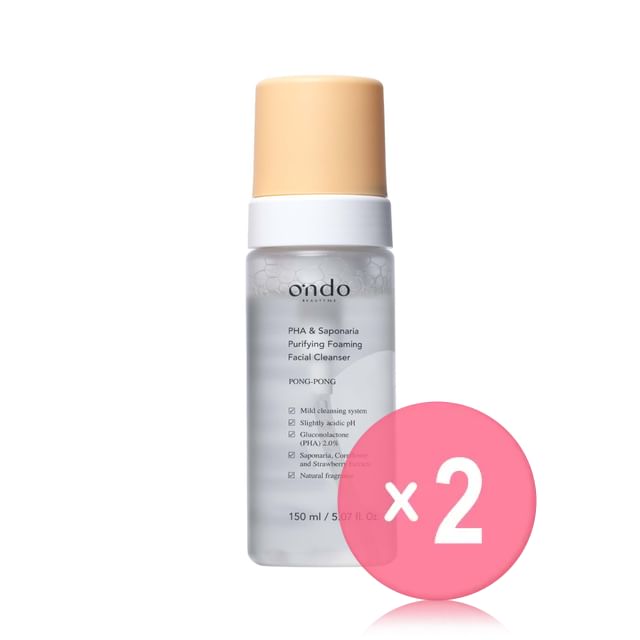 Ondo-PHA Saponaria Purifying Foaming Facial Cleanser 2pcs Bundle Set