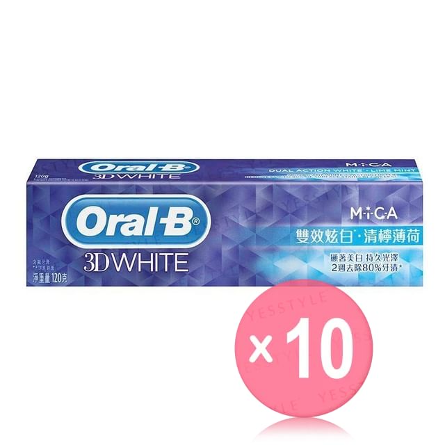 Oral-B-3D White Toothpaste Lime Mint 10pcs Bundle Set
