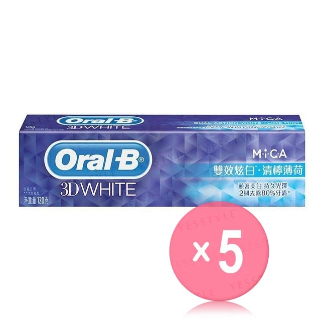 Oral-B-3D White Toothpaste Lime Mint 5pcs Bundle Set