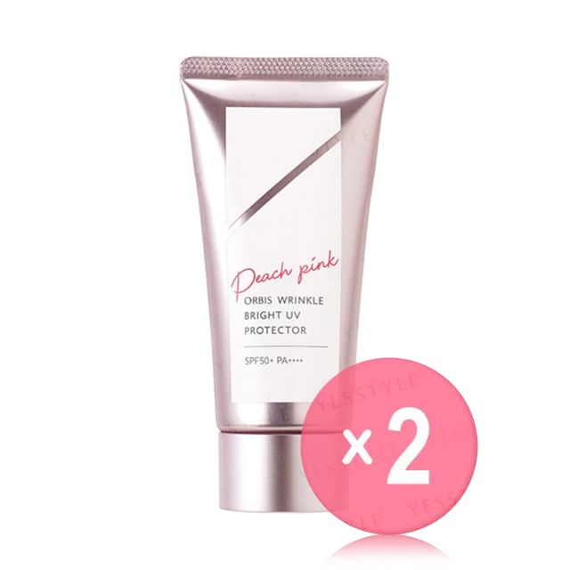 Orbis-Wrinkle Bright UV Protector SPF 50 PA Peach Pink 2pcs Bundle Set