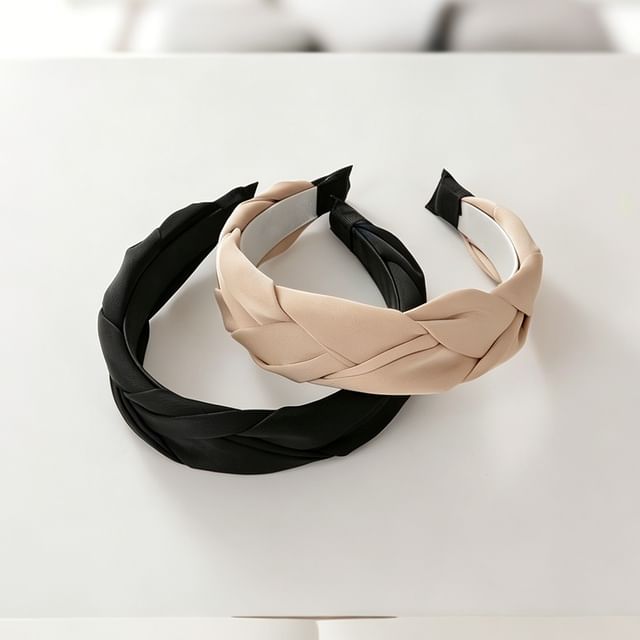 Ordinario-Plain Braided Satin Headband
