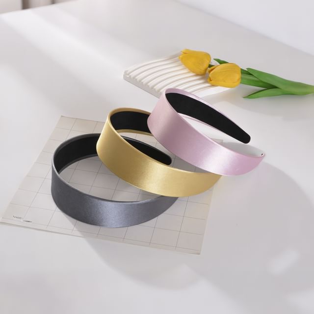 Ordinario-Plain Satin Wide Headband
