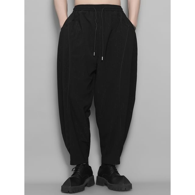 Original L-Drawstring Waist Plain Harem Pants