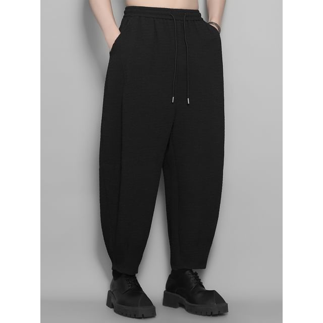 Original L-Drawstring Waist Plain Harem Pants