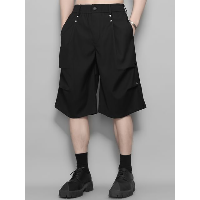 Original L-Mid Rise Plain Wide Leg Shorts