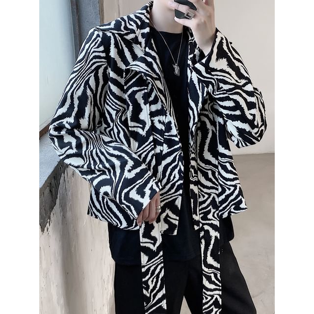 Orungeetun-Zebra Print Blazer
