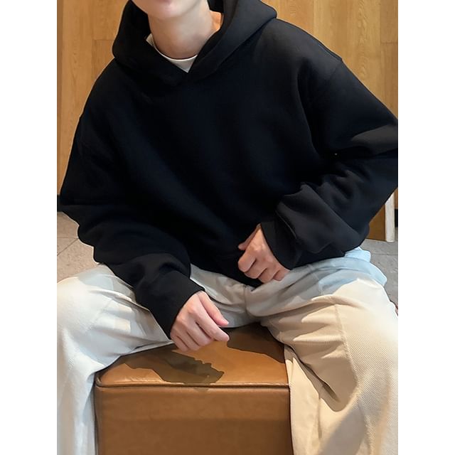 OSIGRANDI-Plain Fleece-Lined Hoodie