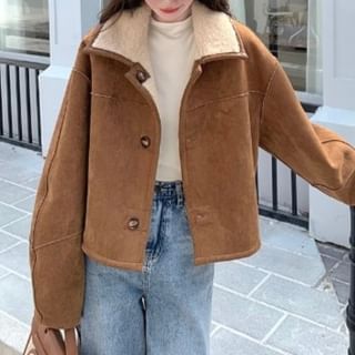 OUREA-Plain Button-Up Jacket