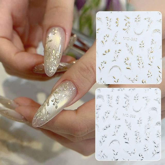 Padoma-Branches Metallic Nail Art Stickers