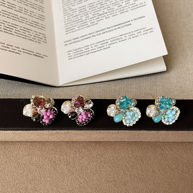 Panda Dama-925 Sterling Silver Rhinestone Stud Earring