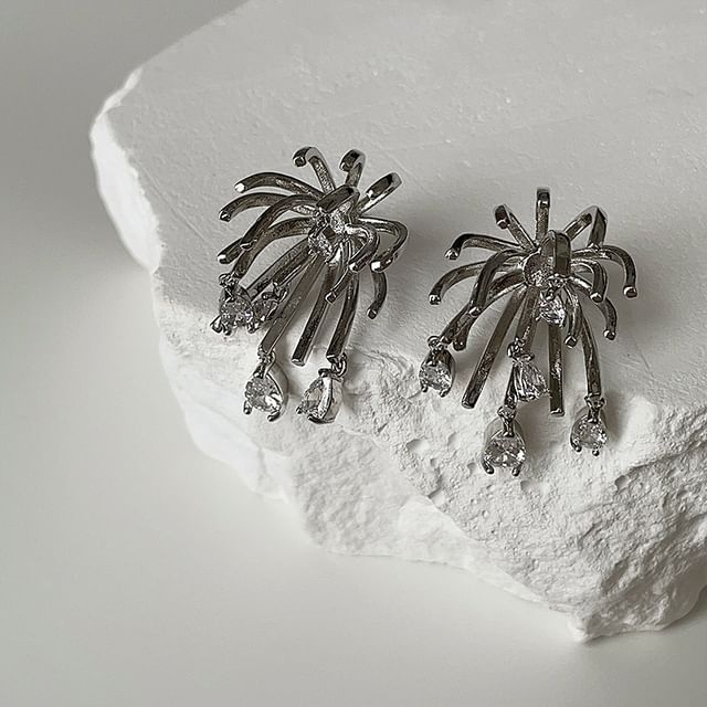 Panda Dama-925 Sterling Silver Rhinestone Stud Earring