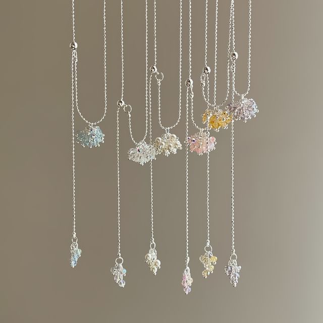 Panda Dama-Beaded Cluster Pendant Necklace