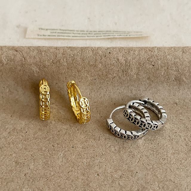 Panda Dama-Coin Alloy Hoop Earring