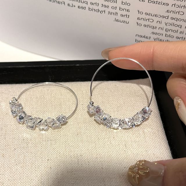 Panda Dama-CZ Hoop Earring