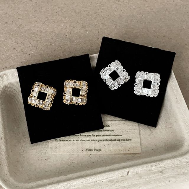 Panda Dama-CZ Square Stud Earring