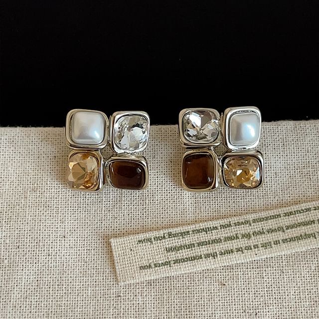 Panda Dama-CZ Square Stud Earring