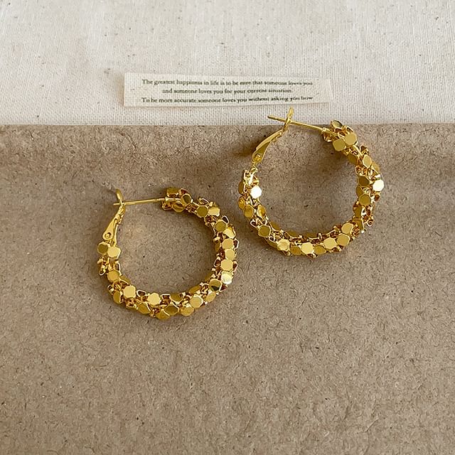 Panda Dama-Disc Alloy Hoop Earring