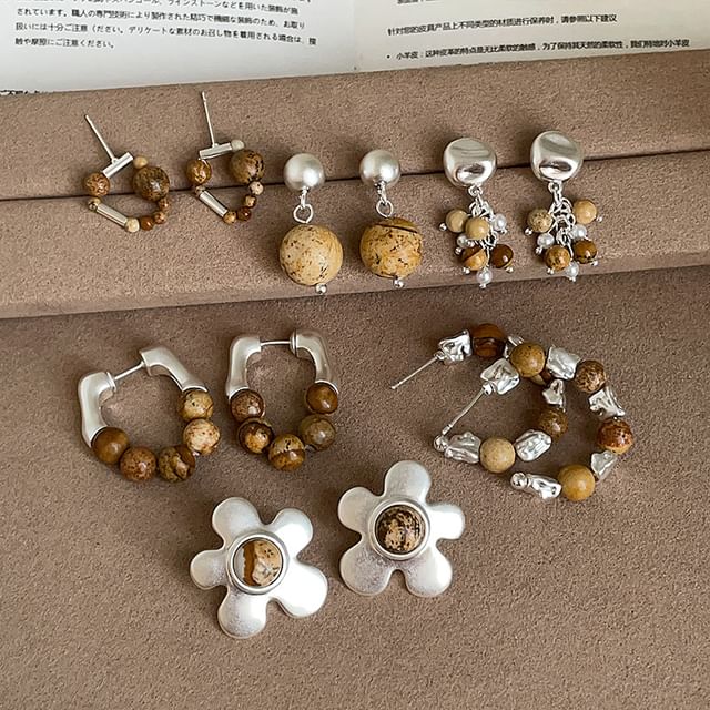 Panda Dama-Faux Gemstone Bead Alloy Stud Earring Drop Earring Hoop Earring Open Hoop Earring Various Designs