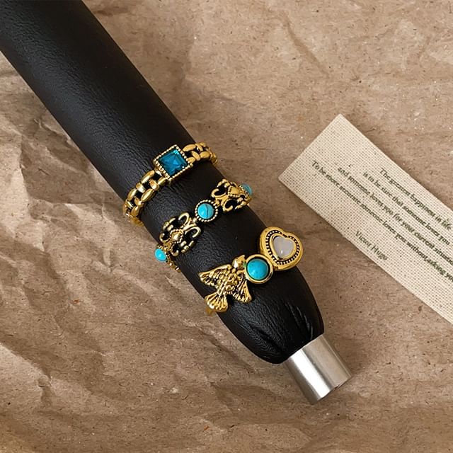 Panda Dama-Faux Gemstone Open Ring