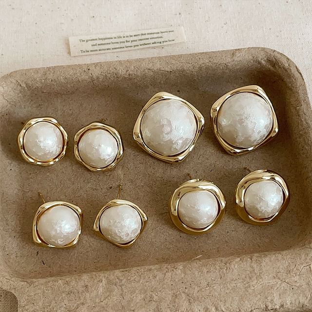 Panda Dama-Faux Pearl Irregular Alloy Statement Earring Various Designs