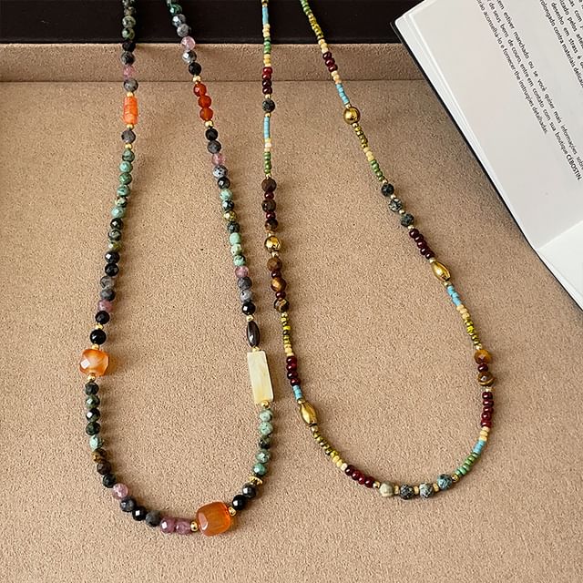 Panda Dama-Faux Stone Beaded Necklace