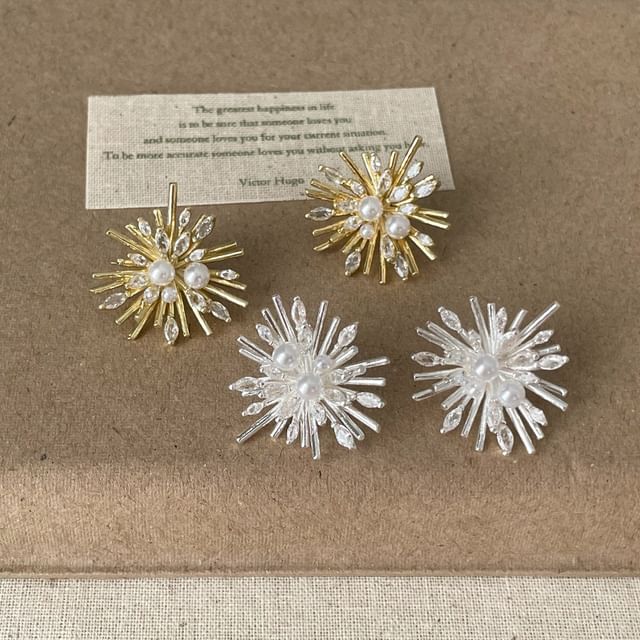 Panda Dama-Firework Faux Pearl Alloy Stud Earring