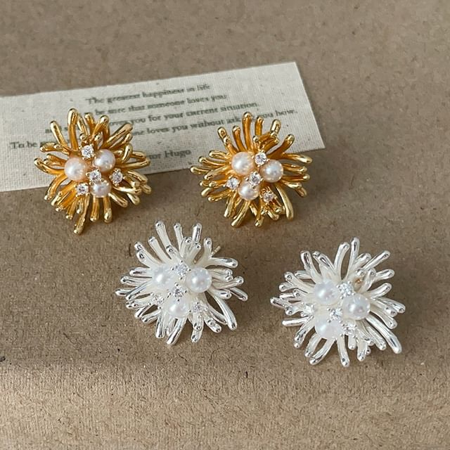 Panda Dama-Firework Faux Pearl Alloy Stud Earring