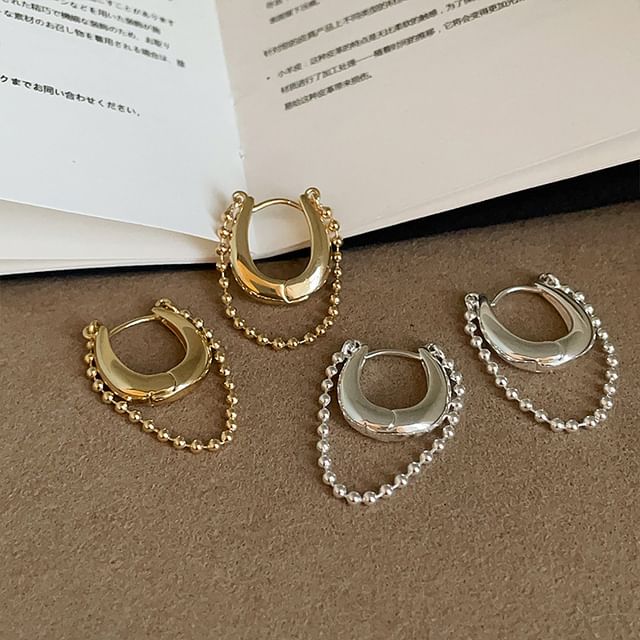 Panda Dama-Horseshoe Chain Layered Alloy Hoop Earring