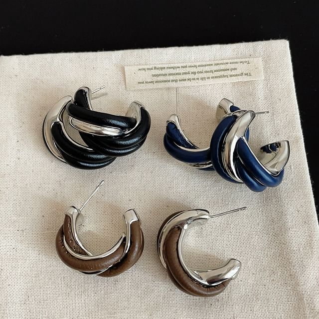 Panda Dama-Layered Glazed Half Hoop Earring