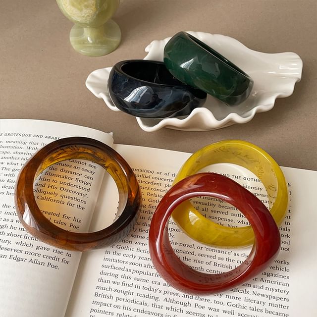 Panda Dama-Resin Statement Bangle