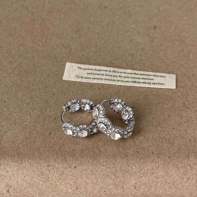 Panda Dama-Rhinestone Alloy Huggie Earring