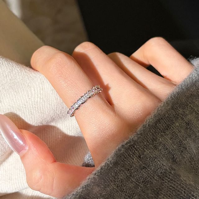 Panda Dama-Rhinestone Alloy Open Ring
