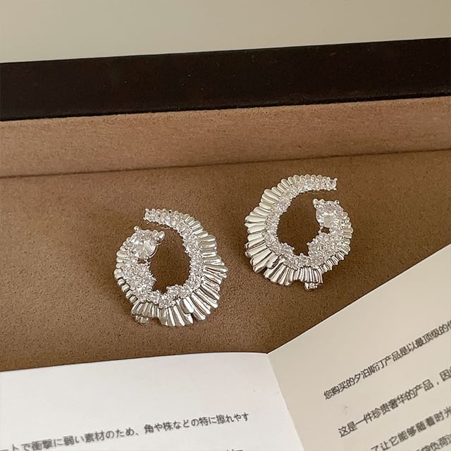 Panda Dama-Rhinestone Alloy Statement Earring