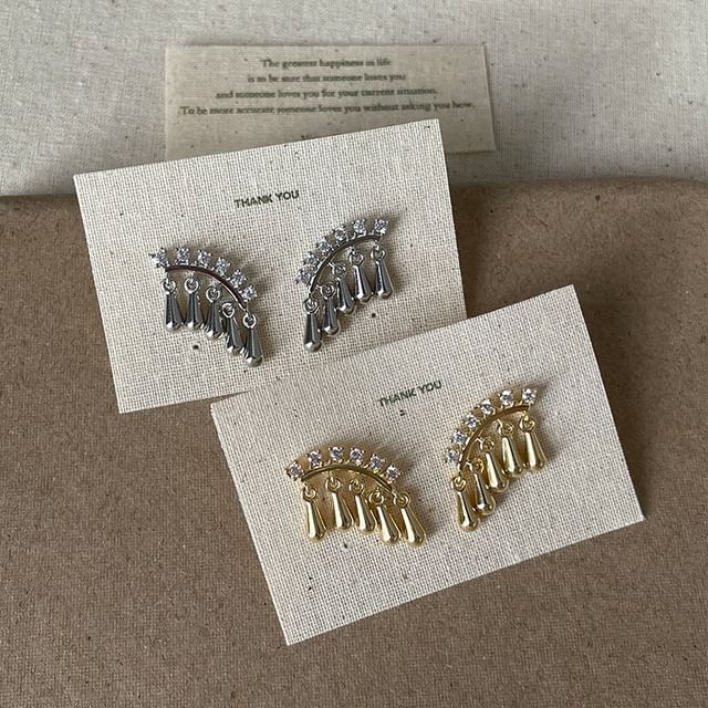 Panda Dama-Rhinestone Fringe Earring