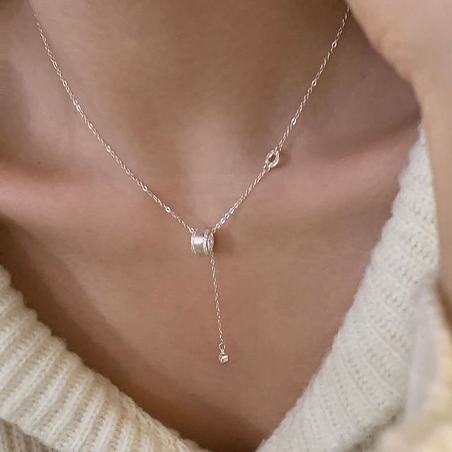 Panda Dama-Rhinestone Ring Lariat Necklace