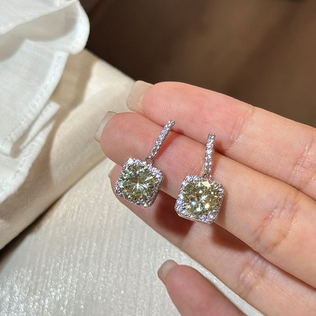 Panda Dama-Square CZ Dangle Earring