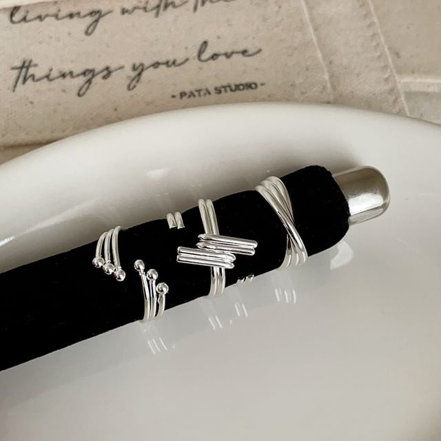 Panda Dama-T Shape Layered Wrap Around Alloy Open Ring Twisted Layered Alloy Open Ring Bead Layered Wrap Around Alloy Open Ring