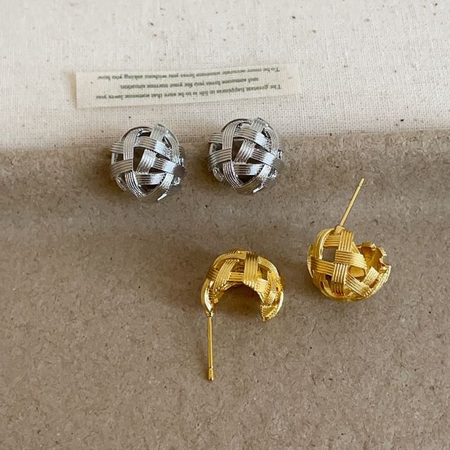 Panda Dama-Woven Dome Stud Earring